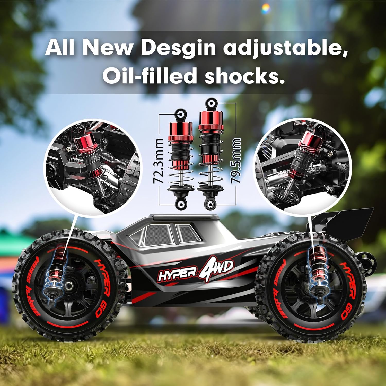 HYPER GO H14BM 1/14 Brushless RC Cars for Adults Fast 50 mph, RC Trucks 4X4 Offroad Waterproof, Electric Powered High Speed RC Car, Scary Fast Extreme RC Truggy with 3S Battery for Snow Sand - RC Battery Depot - RC Truck