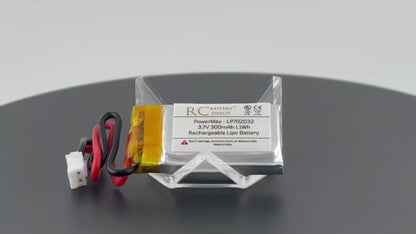 3.7V 300mAh 702032 LiPo with JST-PH2.0 2-Pin Connector